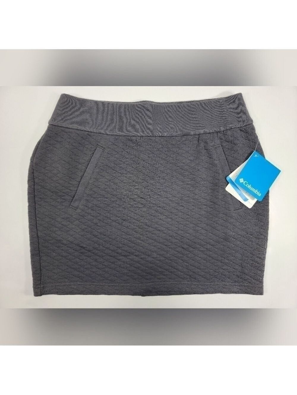 NWT Columbia Harper Skirt Womens XS Gray Quilted Mini Casual Pockets Comfy NEW